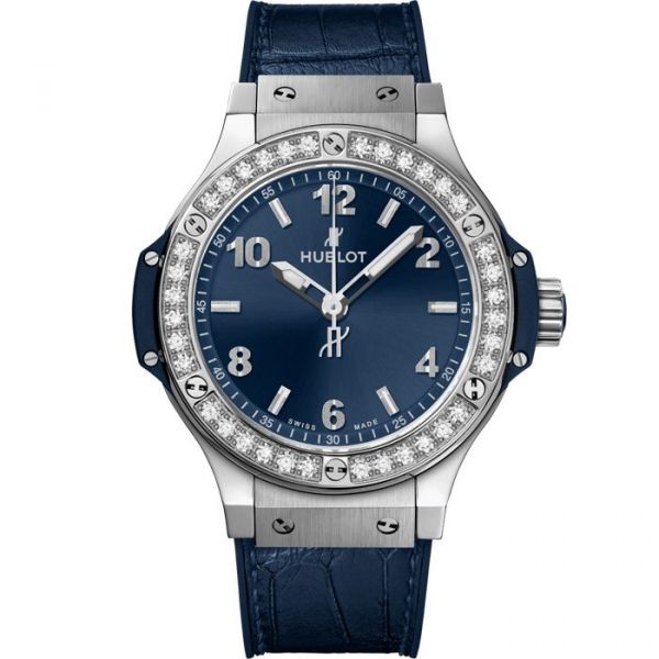 Big Bang 38 mm Steel Blue Diamonds