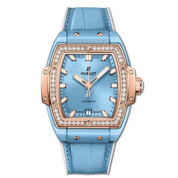 Spirit of Big Bang 39mm Light Blue Ceramic King Gold Diamonds
