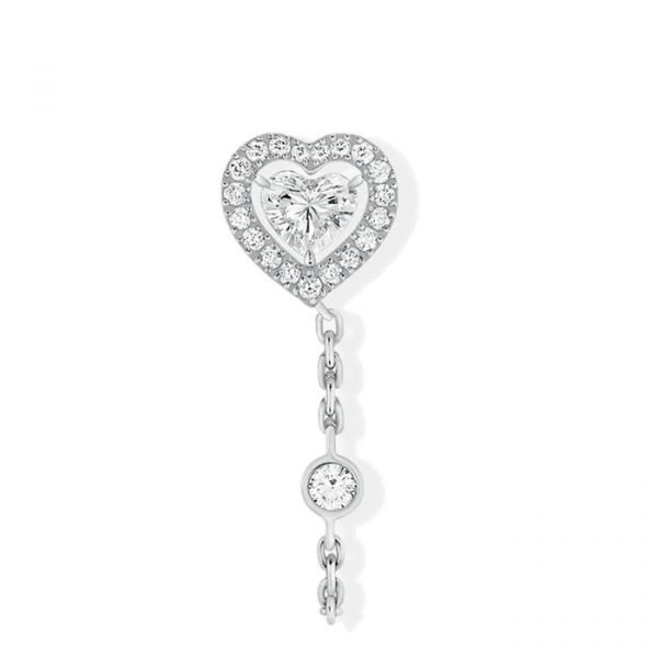 Серьга-пусета JOY CŒUR 0.15-CARAT SINGLE DIAMOND CHAIN EARRING