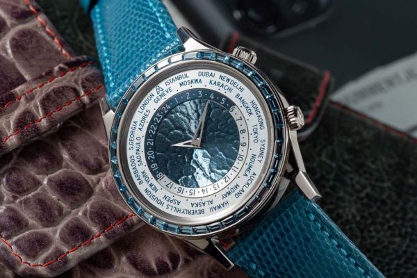Аквамариновий годинник Andersen Genève Tempus Terrae World Timer