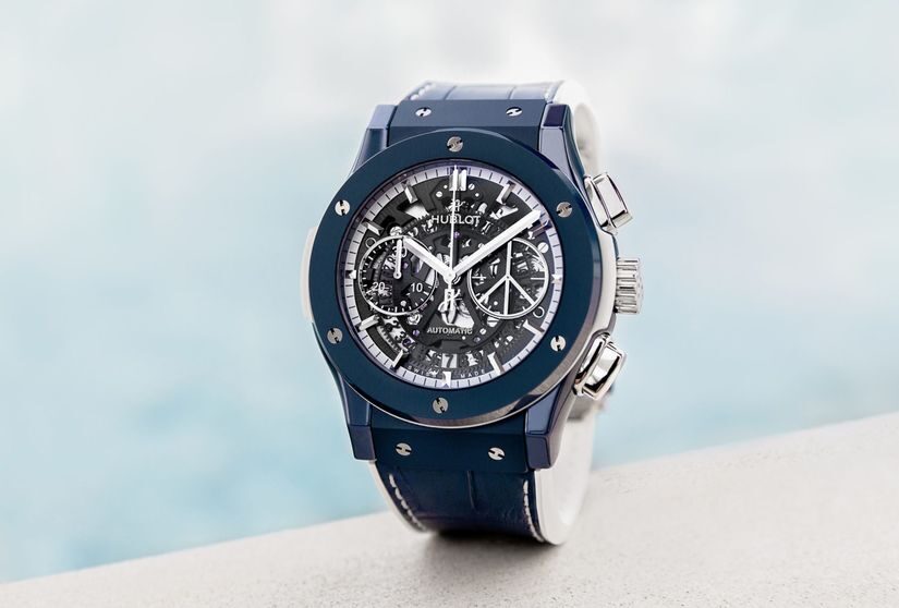 Часы Hublot Classic Fusion Aerofusion Chronograph Ceramic Blue Ibiza Boutique